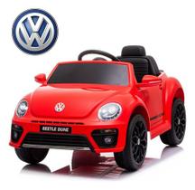 Mini Carro Elétrico Licenciado Vw Beetle Fusca Vermelho 6v