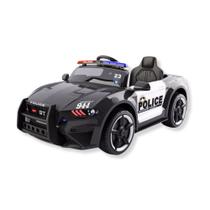 Mini carro eletrico policia 12v preto - importway Mini carro eletrico policia 12v preto - importway