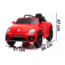 Mini Carro Infantil Volkswagen Fusca Beetle Dune Vermelho