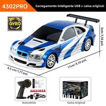 Mini Carro RC 4WD Alta Velocidade 1/43 - Controle Remoto com Deriva - Modelo Gtr