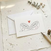 Mini Cartão de Presente A7 Fine Line Gluuck P/ Ocasiões Diversas: Casal, União, Casamento, Namorados - Metade Laranja