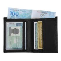 Mini Carteira 03 - Carteira Pequena de Bolso em Couro (381TN03) Slim - Porta CNH, Cartões, Cédulas
