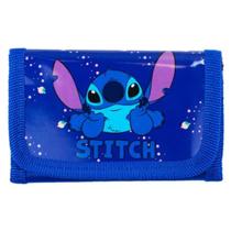 Mini Carteira Infantil Azul Stitch Galáxia 8x12cm - Disney