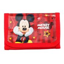Mini Carteira Infantil Vermelha Mickey 8x12cm - Disney Mini Carteira Infantil Vermelha Mickey 8x12cm - Disney