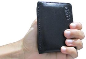 Mini Carteira Masculina de Couro Genuíno