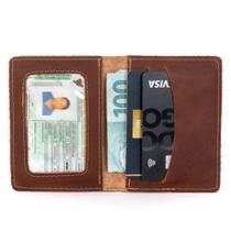 Mini Carteira Masculina de Couro Legitimo Pequena Porta Cartão CNH Mini Carteira Masculina de Couro Legitimo Pequena Porta Cartão CNH