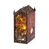 Mini Casa De Boneca Diy Livro Nook Kit 3d Quebra-cabeça Modelo Estante Inserção Luz Biblioteca