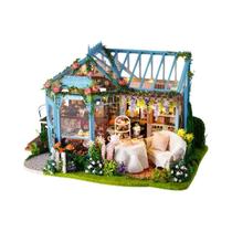 Mini Casa De Bonecas Com Luz LED DIY, Quebra-Cabeça 3D, Modelo De Montagem De Pequena Casa,