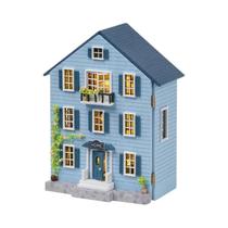 Mini Casa De Bonecas De Madeira Princesa Rosa Com Móveis E Luz, Kit De Montagem DIY, Modelo De