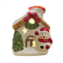 Mini Casinha Nevada Boneco de Neve Led Vila Natalina 7cm