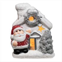 Mini Casinha Nevada Papai Noel Led Vila Natalina Ceramic 8cm