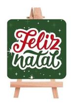 Mini cavalete com Plaquinha natal brilhante hd175