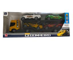 Mini Cegonheiro com 4 Carros - Amarelo - 485 BSTOYS Mini Cegonheiro com 4 Carros - Amarelo - 485 BSTOYS