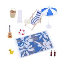 Mini Cenário De Praia Em Resina Para Brincadeiras, Conjunto De Novidade Para Casa De Bonecas BJD,