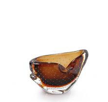 Mini Centro Em Cristal Murano Marrom - São Marcos 23Cm