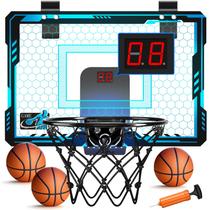 Mini cesta de basquete indoor Jugana para porta com luzes de 7 cores Aro sobre a porta com placar e baterias Room Sport Basketball Goal montado na parede para meninos e meninas 5 6 7 8 9 10 11 12 Mini cesta de basquete indoor Jugana para porta com luzes de 7 cores Aro sobre a porta com placar e baterias Room Sport Basketball Goal montado na parede para meninos e meninas 5 6 7 8 9 10 11 12