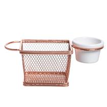 Mini cesta Fry inox e melamina rosé 10x8x7,5cm -Dynasty Mini cesta Fry inox e melamina rosé 10x8x7,5cm -Dynasty