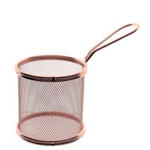 Mini cesta Fry redonda inox rose 8,5x9cm -Dynasty Mini cesta Fry redonda inox rose 8,5x9cm -Dynasty