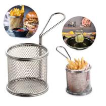Mini Cesta Redonda em Metal Aramada para Servir Porções Mini Cesta Redonda em Metal Aramada para Servir Porções