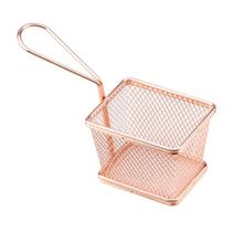 Mini cesta retangular para alimentos Fry em aço inox L10xP8xA7,5cm cor rose - Dynasty Mini cesta retangular para alimentos Fry em aço inox L10xP8xA7,5cm cor rose - Dynasty