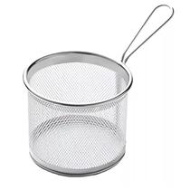 Mini Cesto Aramado 11cm Inox Fritura Servir Porções Fritas Mini Cesto Aramado 11cm Inox Fritura Servir Porções Fritas