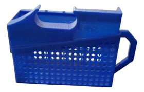 Mini Cesto Azul 3D Organizador Multiuso Mesa Escritório Mini Cesto Azul 3D Organizador Multiuso Mesa Escritório