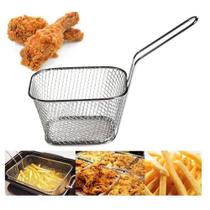 Mini cesto frituras inox batata frita rustica servir porcoes