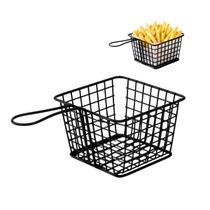 Mini Cesto Para Frituras Ferro Preto Resistente Premium Mini Cesto Para Frituras Ferro Preto Resistente Premium