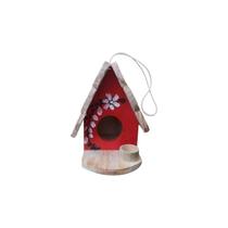 Mini Chalé de Passarinho Feito de Madeira para Decoração Casa Decoração
