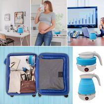 Mini Chaleira Elétrica Jarra Retrátil Bule Água Chá Café Portátil Dobrável Silicone 600ml