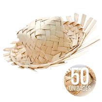 Mini Chapéu de Palha Desfiado Festa Junina - 50 Unidades