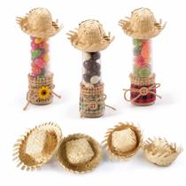 Mini Chapéu de Palha Natural Kit 100 Unidades Para Decoração Festa Junina São João Artesanato Mini Chapéu de Palha Natural Kit 100 Unidades Para Decoração Festa Junina São João Artesanato