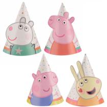 Mini chapéus de festa Amscan Peppa Pig Confetti Multicolor x8