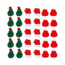 Mini Chapéus De Natal De Tricô (5-30 Peças) - Capas Para Garrafas De Vinho, Toucas De Boneca,