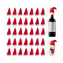 Mini Chapéus De Papai Noel 5-50pcs, Chapéu De Natal, Capa Para Garrafa De Vinho Em Forma De Boneco