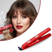 Mini Chapinha Luc Tittanium Bivolt Prancha Cor Vermelha