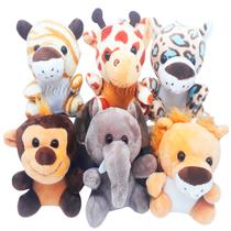 Mini Chaveiro Animais Safari Baby De Pelúcia - Jogo 06pçs