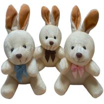 Mini Chaveiro Coelho De Pelúcia 9cm Páscoa - Jogo 15 Peças