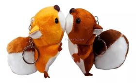 Mini Chaveiro Esquilo De Pelúcia - Kit 12 Peças FLORESTA