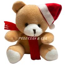Mini Chaveiro Urso Fofo Noel Pelúcia Marrom - 12cm Natal Jg03pçs