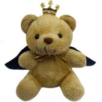 Mini Chaveiro Urso Principe de Pelúcia com Manto 9cm - Unidade