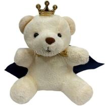 Mini Chaveiro Urso Principe de Pelúcia com Manto 9cm - Unidade