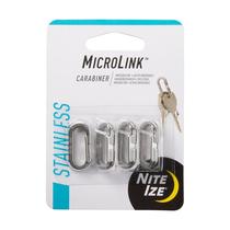 Mini chaveiros de aço inoxidável Mosquetão Nite Ize MicroLink, pacote com 4