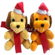 Mini Chaveiros De Pelúcia Dog Cachorro Noel 10cm - Jg De 04pçs Mini Chaveiros De Pelúcia Dog Cachorro Noel 10cm - Jg De 04pçs