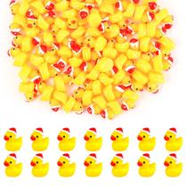 Mini Christmas Resin Ducks KINBOM 80 unidades amarelas com chapéu de Natal Mini Christmas Resin Ducks KINBOM 80 unidades amarelas com chapéu de Natal