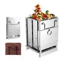 Mini Churrasqueira Inox Dobrável Para Camping