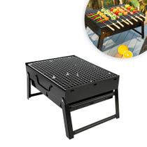 Mini Churrasqueira Maleta Churrasco Portátil Dobrável Apartamento Camping Quintal 44x29cm - shop mix