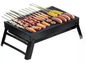 Mini Churrasqueira Portátil Dobrável Carvão Para Apartamento