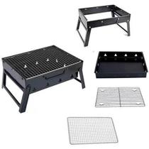 Mini Churrasqueira Portátil Dobrável Grelha Carvão Camping Mini Churrasqueira Portátil Dobrável Grelha Carvão Camping