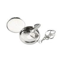 Mini Cinzeiro Portátil De Aço Inoxidável Para Carro Com Chaveiro, Cinzeiro De Bolso Com Padrão